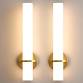 Photo 1 of AIJIASI Gold Wall Sconces Set of Two - Modern Sconces Wall Lighting 18W 3000K Led Wall Lights Acrylic Lampshade Hardwired Wall Light Fixtures for Living Room Bedroom Bathroom Hallway 2-pack