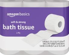 Photo 1 of Amazon Basics Toilet Paper Soft and Strong 6 ROLLS