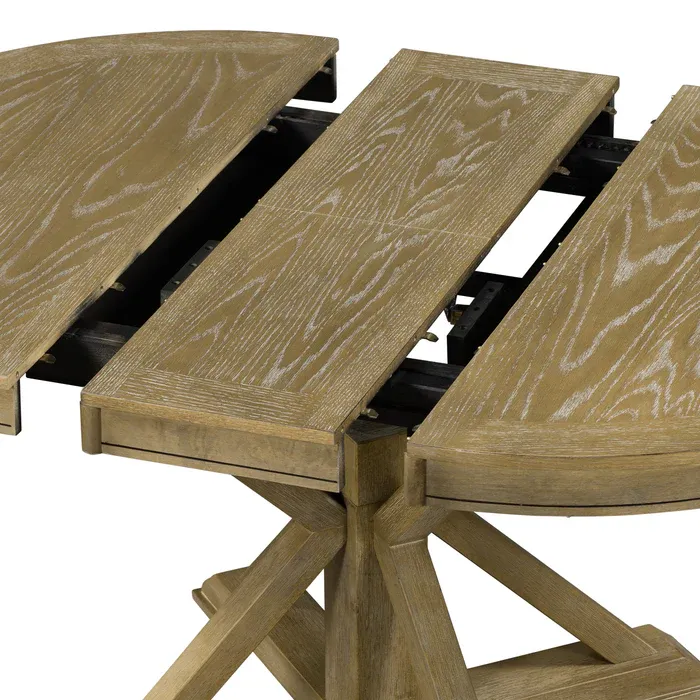 Photo 1 of Retro Style Dining Extendable Table(Natural Wood Wash)