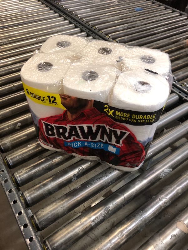 Photo 2 of Brawny Pick-A-Size Paper Towels, 6 Double Rolls = 12 Regular Rolls, 2 Sheet Sizes (Half or Full), Strong Paper Towel For Everyday Use