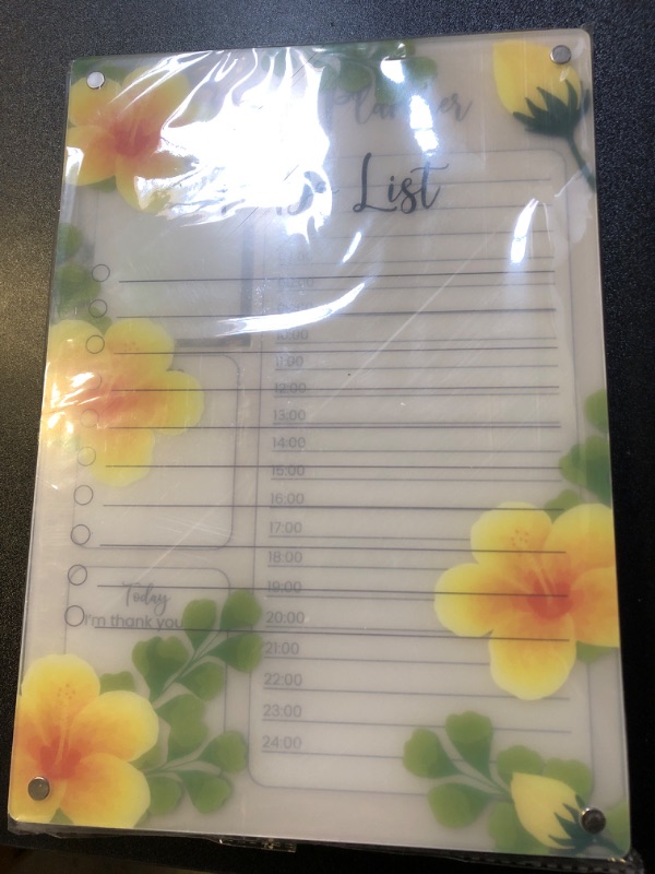 Photo 2 of Acrylic Planning Board Clear Magnetic Daily Calendar Magnet Dry Erase Planning Board Weekly Meal Planner Fridge Calendar for Fridge Yellow