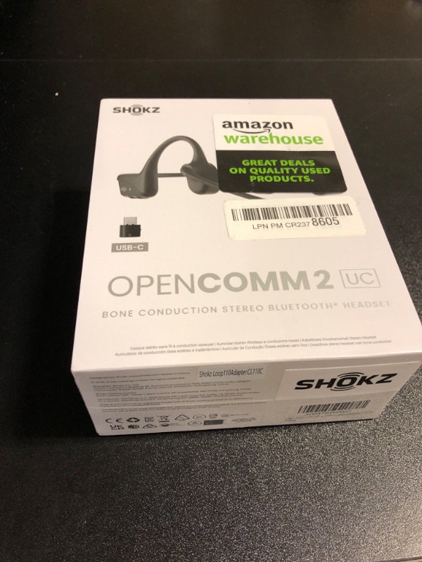 Photo 2 of SHOKZ OpenComm2 Open-Ear Bone Conduction Headphones, Wireless Bluetooth Computer Headsets with Noise Canceling Mic and Mute Botton for Work, Call, Meeting, 16 Hours Talk Time for Mobile & PC
