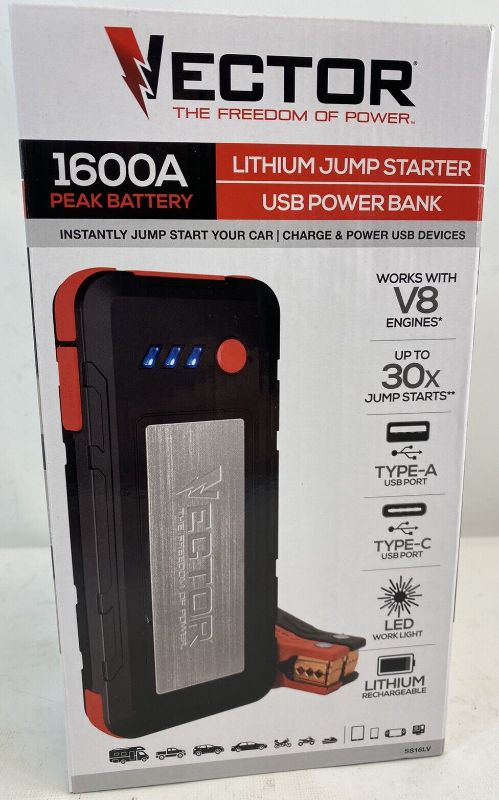 Photo 1 of NEW Vector SS16LV 1600A Lithium USB Power Bank & Jump Starter - NEW
