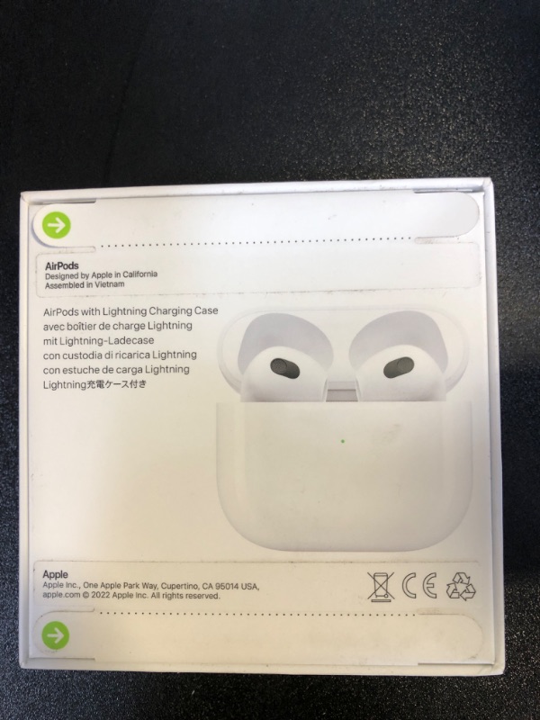 Photo 3 of Apple AirPods (3rd Generation) Wireless Ear Buds, Bluetooth Headphones, Personalized Spatial Audio, Sweat and Water Resistant, Lightning Charging Case Included, Up to 30 Hours of Battery Life
