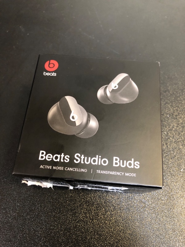 Photo 2 of Beats Studio Buds - True Wireless Noise Cancelling Earbuds - Compatible with Apple & Android, Built-in Microphone, IPX4 Rating, Sweat Resistant Earphones, Class 1 Bluetooth Headphones - Black Black Studio Buds