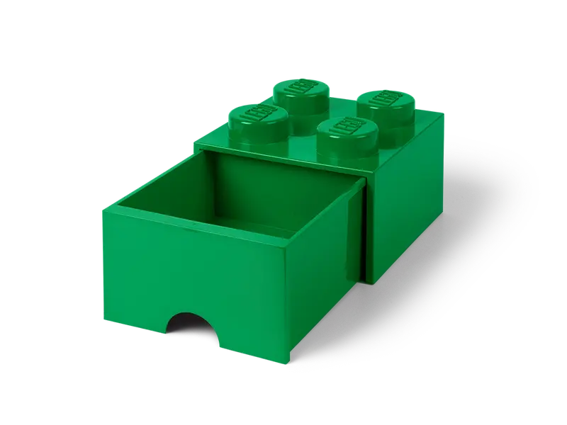 Photo 1 of 4-Stud Brick Drawer – Green
