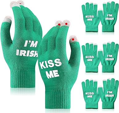 Photo 1 of  bundle 4 packs 
St Patricks Running Gloves Winter Touchscreen Green Irish Shamrock Gear Accessories for Men Women Runner
