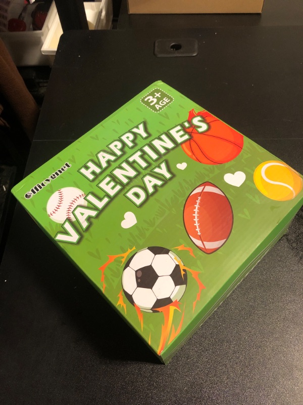 Photo 1 of 30 Pack Valentines Day Cards for Kids with Sport Balls for Classroom School Valentines Gifts Exchange, Stress Relief Squeeze Foam Balls for Valentines Party Favors, Class School Prizes for Boys Girls