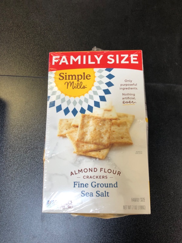 Photo 3 of Simple Mills Almond Flour Crackers, Family Size Variety Pack (Fine Ground Sea Salt and Rosemary & Sea Salt) - Gluten Free, Vegan, Healthy Snacks, 7 Ounce (Pack of 2) Variety Pack 7 Ounce (Pack of 2)