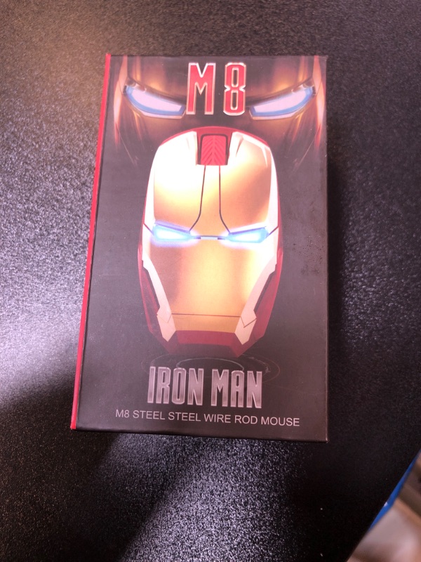 Photo 2 of NYIEFADA Iron Man Wireless Light-Up Mouse Silence 2.4G Ergonomic Optical Laptop Mice Cool Novelty 3 Adjustable DPI for Left/Right Hand Compatible with Windows, Mac, and Linux Gold