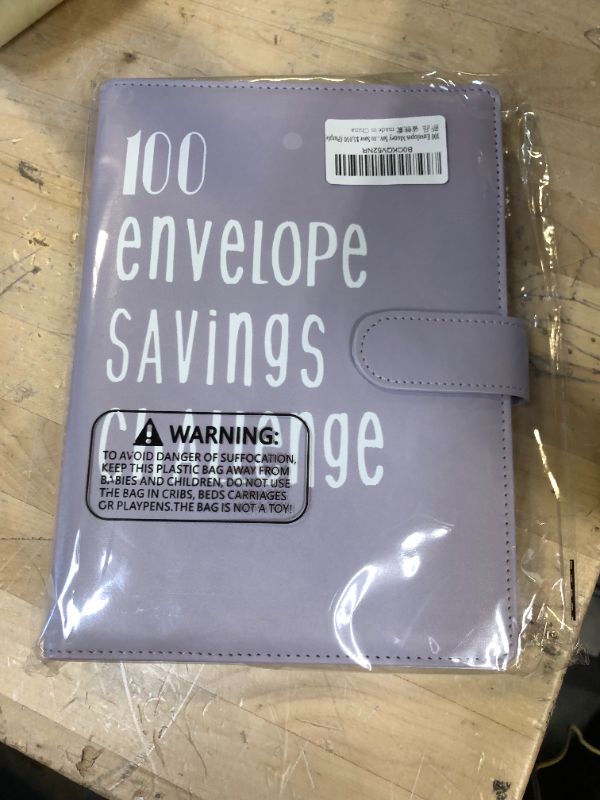 Photo 2 of 100 Envelopes Money Saving Challenge Book Money Saving Binder Savings Challenges Book with Envelopes to Save $5,050 (Purple)