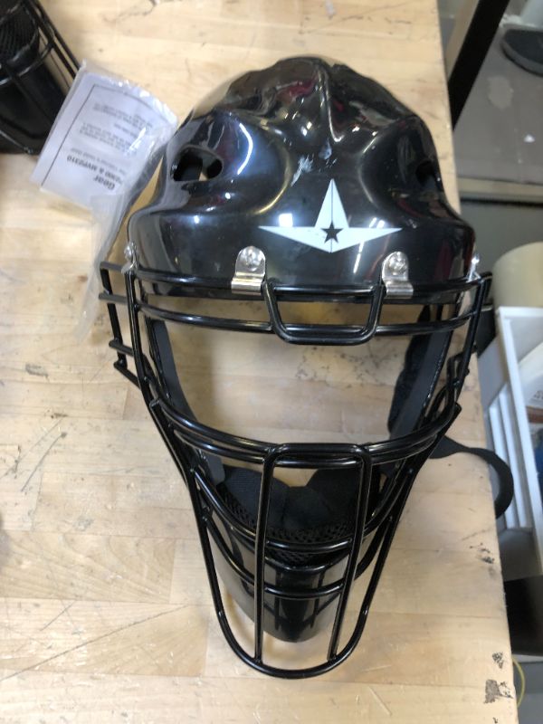 Photo 2 of All-Star Youth Player's Series Baseball/Softball Catcher's Helmet Black NA