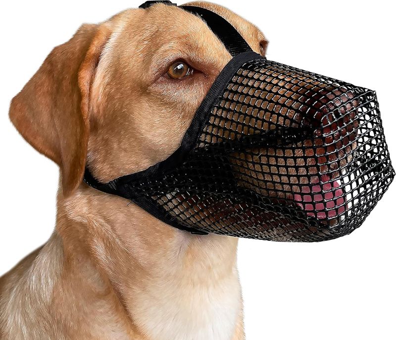 Photo 1 of Mayerzon Dog Muzzle, Soft Mesh Covered Muzzles for X-Small Dogs, Poisoned Bait Protection Muzzle with Adjustable Straps, Prevent Biting Chewing and Licking.
