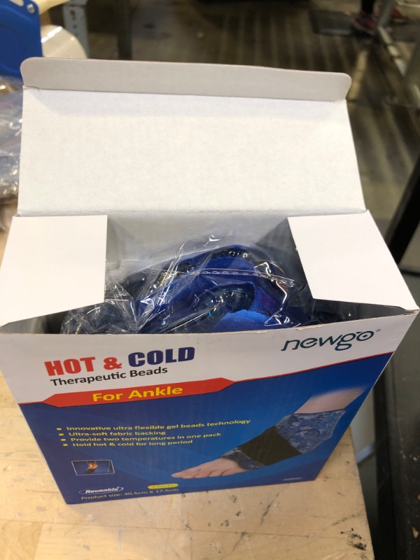 Photo 1 of NEWGO Ankle Ice Pack for Injuries Reusable, 2 Pack Ankle Cold Pack Flexible Ice Pack for Ankle Surgery Recovery, Ankle Swelling, Foot Injuries, Plantar Fasciitis, Achilles Tendonitis (Blue) Blue-2pack