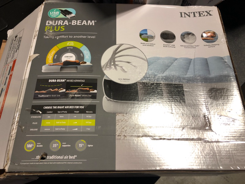 Photo 2 of Intex Queen DURA-Beam Comfort AIRBED W/FASTFILL USB Pump, Age: Adult