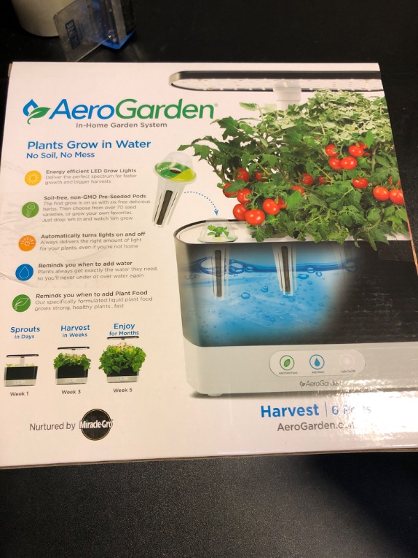Photo 2 of AeroGarden Harvest with Gourmet Herb Seed Pod Kit - Hydroponic Indoor Garden, Black Harvest Black