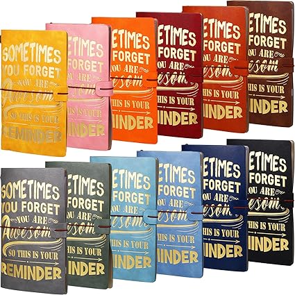 Photo 1 of Lincia 12 Pcs Inspirational Leather Journals Notebooks, Thank You Gifts for Women Men Employee Coworker Teacher Nurse Volunteer Students, Writing Notebook for Teacher's Day Christmas, 12 Colors
