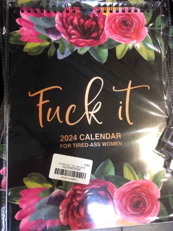 Photo 2 of 2024 Wall Calendar for Tired-Ass- Women, Fuck It Funny Novelty Monthly Calendar, Flower Calendar Memo, Handmade Home Office Hanging Calendar, Gag Gift for While Elephant 3 PACK 