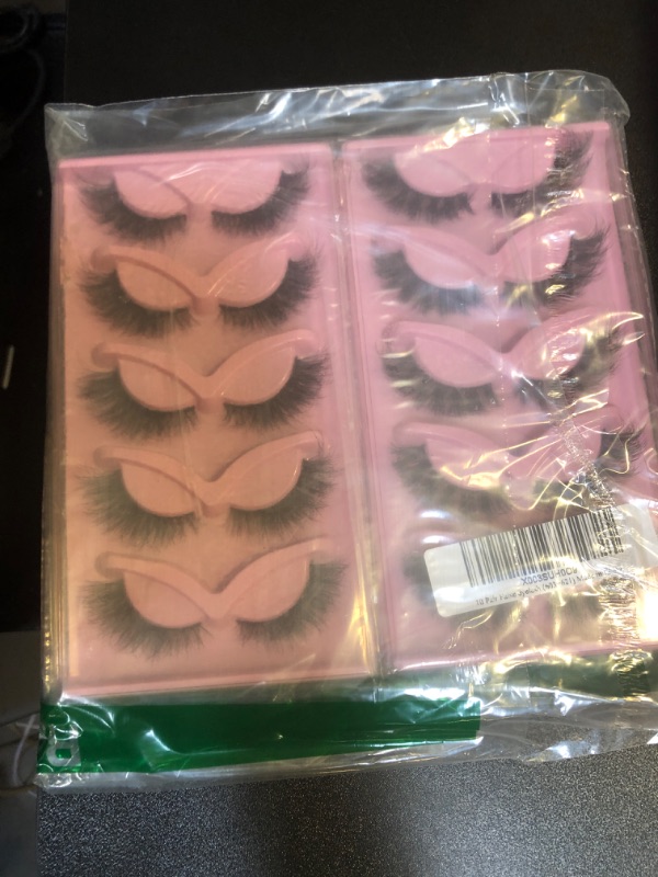 Photo 2 of 10Pair 3D False eyelash book Cat Eye Look Fluffy Wispy Soft Reusable Makeup Thick Fake Eyelashes (603+621)