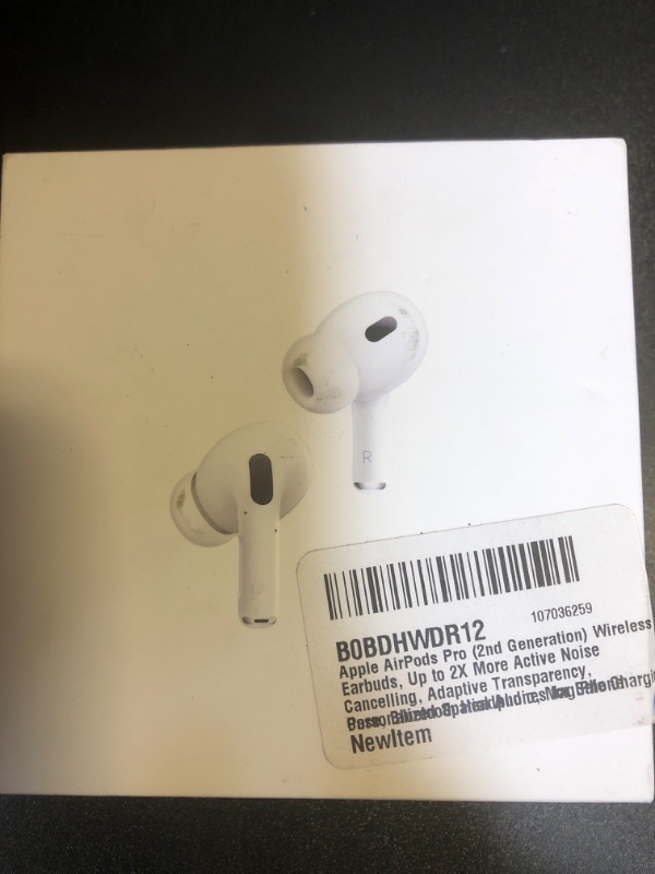 Photo 2 of Apple AirPods Pro (2nd Generation) Wireless Earbuds, Up to 2X More Active Noise Cancelling, Adaptive Transparency, Personalized Spatial Audio, MagSafe Charging Case, Bluetooth Headphones for iPhone