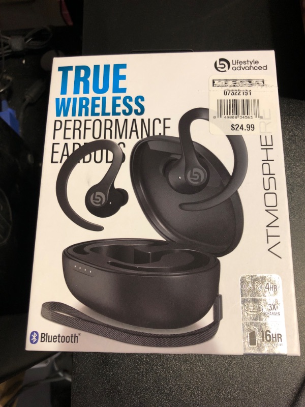 Photo 2 of Lifestyle Advanced Atmosphere True Wireless Performance Bluetooth Earbuds
