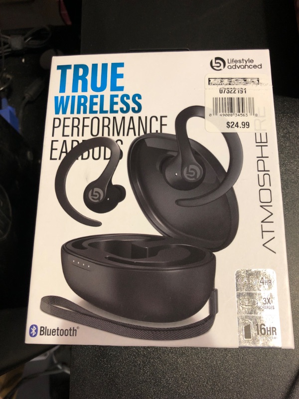 Photo 1 of Lifestyle Advanced Atmosphere True Wireless Performance Bluetooth Earbuds
