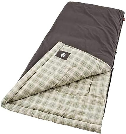Photo 1 of Coleman Heritage Big & Tall Cold-Weather Sleeping Bag, 10°F Camping Sleeping Bag for Adults, Comfortable & Warm Flannel Sleeping Bag for Camping and Outdoor Use, Fits Adults up to 6ft 7in Tall
