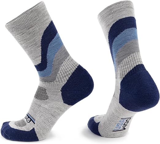 Photo 1 of GRIP6 Wool Crew Socks - Merino Wool Socks Made in the USA - Lightweight Wool Hiking Socks - Warm Crew Socks for Men and Women
