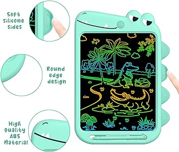 Photo 2 of LCD Writing Drawing Tablet for Kids -10 Inch Doodle Board Learning Erasable Reusable Pad with Magnetic Pen Toddler Toy Gift for 3 4 5 6 7 8 9 Years Old Boy (Crocodile)
