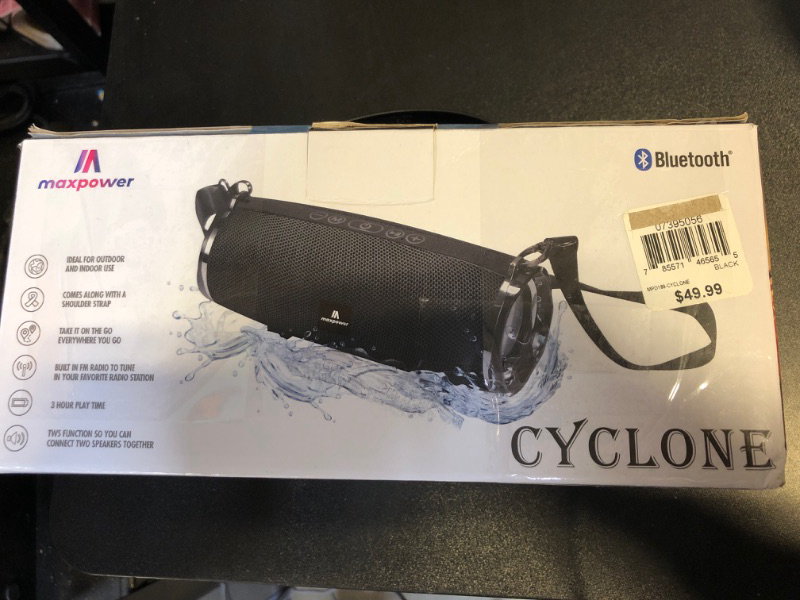 Photo 2 of maxpower cyclone speaker black bluetooth 