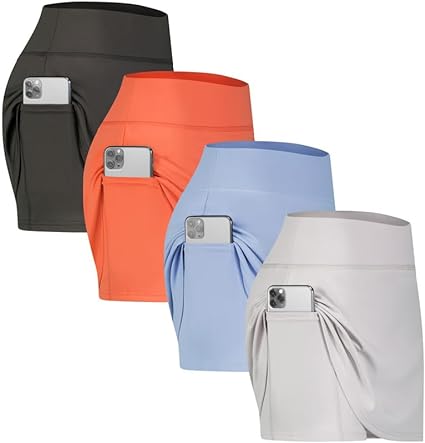 Photo 1 of 4 Pack Women S Active Skort Lightweight Comfy & Breathable Tennis Golf Skirt MEDIUM
