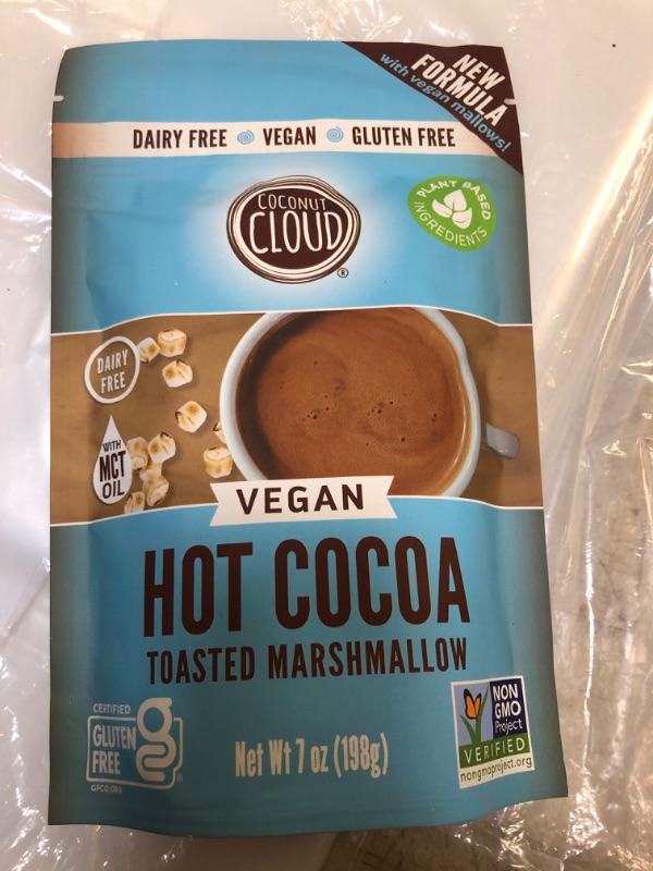 Photo 1 of Coconut Cloud: Dairy-Free Instant Hot Cocoa Mix Natural, Delicious, Creamy Chocolate Made in Colorado from Premium Coconut Milk Powder (Vegan, Non-GMO, Gluten Free), Toasted Marshmallow, 7 oz BEST BY 4/4/2024
