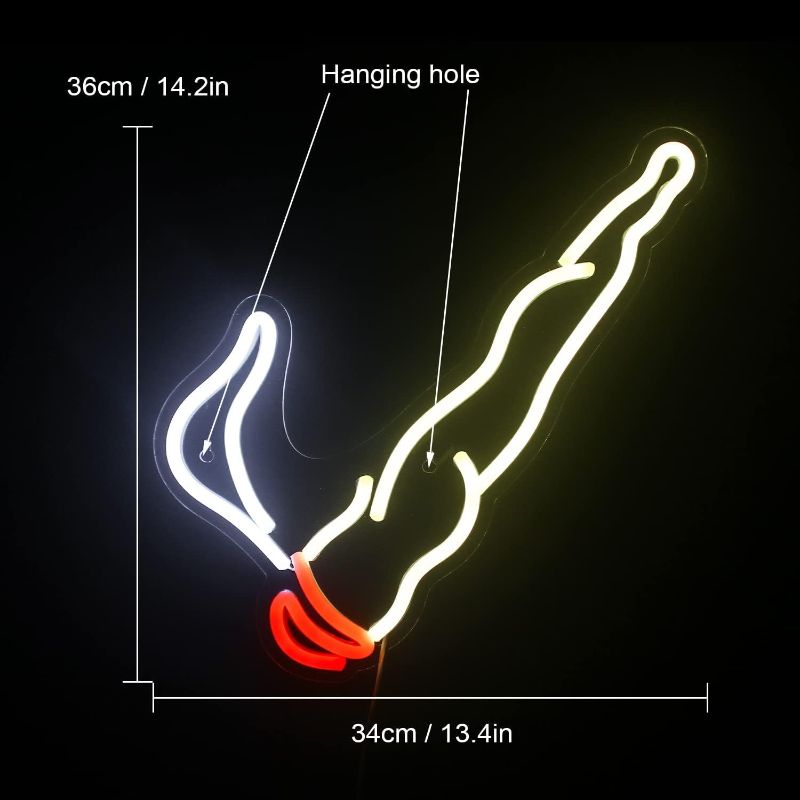 Photo 1 of   Led Neon Sign, Weed neon sign, Red White Neon Signs for Wall Decor Unique Night Light for Boys Stoner Gifts Living Bedroom Room Shop Hotel Bar Party Supplies (Acrylic USB Powered)
