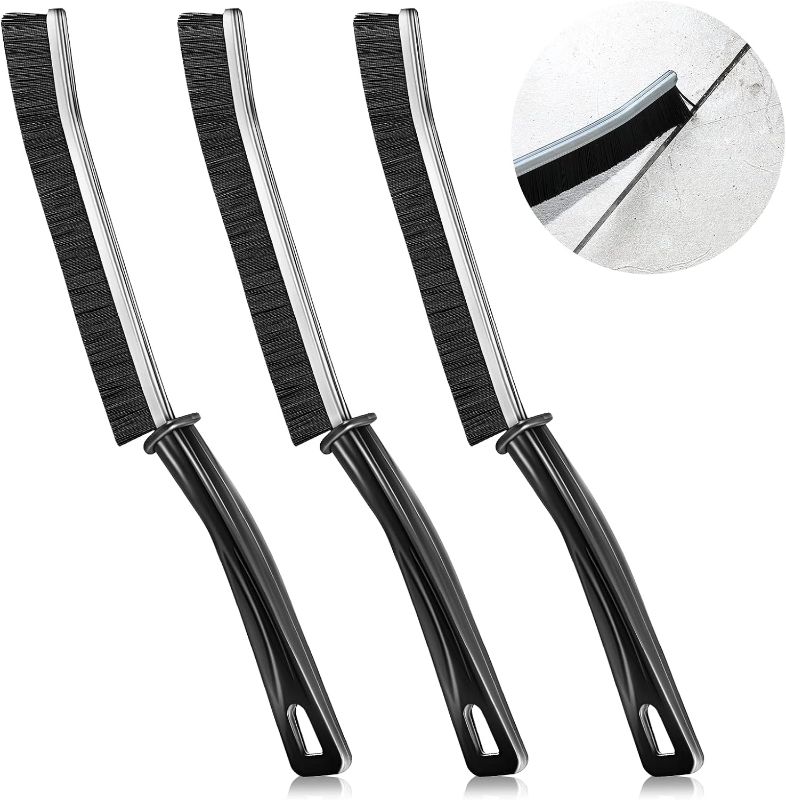Photo 1 of 3 Pieces Gap Cleaning Brush Bathroom Crevice Gap Cleaning Brush Tile Grout Brush Window Groove Cleaning Brush Stiff Nylon Bristle Grout Cleaner Brush Tool Scrubbing Brush for Shower Bathtub Kitchen
