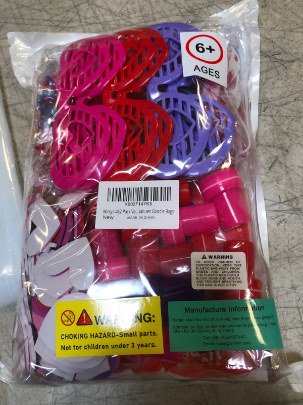 Photo 1 of 234 Pack Valentine's Day Party Favors Supplies Gift Exchage Cards Heart Glasses Bracelets Heart Stickers Stamper Sticky Hands Tattoo Bulk for Kids School Classroom Rewards Prizes Birthday Goodie Bags