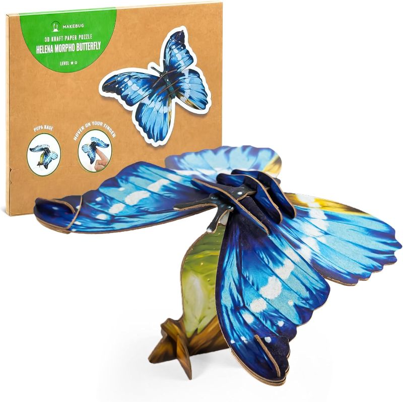 Photo 1 of 3D Puzzles Eco-Friendly Paper Puzzle for Kids Teenager Crafts Bugs Helena Morpho Butterfly