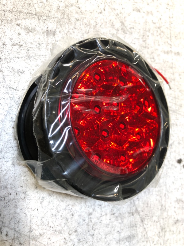 Photo 2 of 4" Inch Round Led Stop Turn Tail Back-up Reverse Fog Lights 12 LED Truck Trailer Light Kit with Grommet ?DOT Certified?2Pcs?Red?