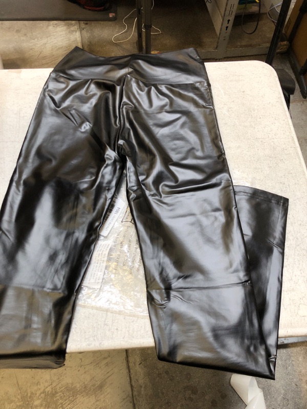 Photo 2 of Everbellus Sexy Womens Faux Leather High Waisted Leggings SIZE M 