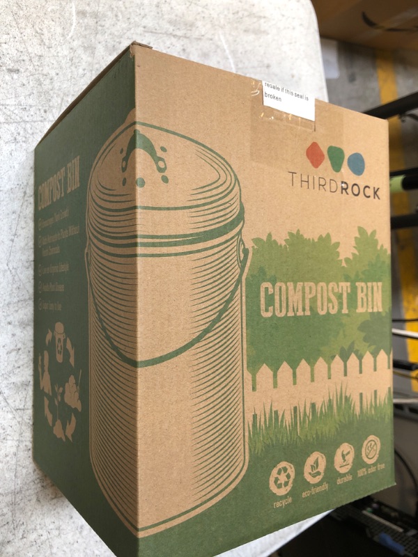 Photo 3 of Third Rock Compost Bin Kitchen – 1.0 Gallon Countertop Compost Bin with Lid – Kitchen Compost Bin Countertop – Indoor Compost Bin Kitchen Counter Includes Inner Compost Bucket Liner - Indoor Composter 1.0 gallon Farmhouse - Beige