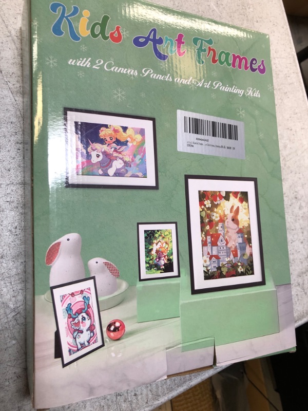Photo 3 of 2 Pack Kids Art Frame with 25PCS Painting Supplies Kit, 8.3x11.7 Front Opening Kids Artwork Frames Changeable with Acrylic Paint Set for Girl Aged 6-12 8 9 10, Children Art Project Craft Home Wall Black