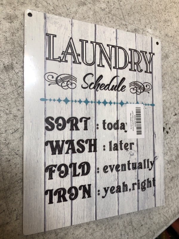 Photo 2 of Rustic Laundry Schedule Wood Sign the Laundry Rules Wooden Signs Rustic Hanging Plaque Home Wall Art "8 x 10", Perfect Sign Wall Decor for Bathroom Laundry Room