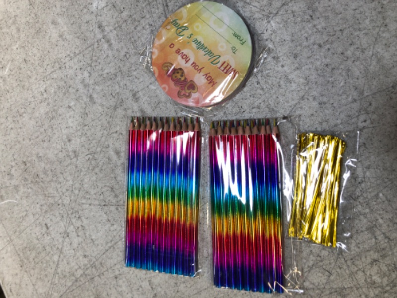 Photo 2 of Zonon 30 Pieces Valentine's Day Present Cards with Rainbow Pencils for Boys and Girls, Dessert Theme Valentines Greeting Cards Valentine Party Favor Toys for Student Valentine's Classroom Exchange