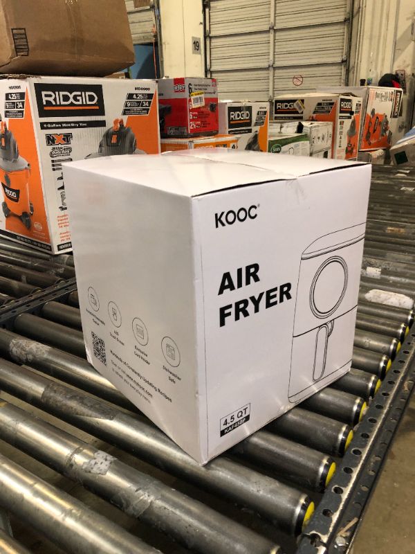 Photo 1 of [NEW] KOOC Large Air Fryer, 4.5-Quart Electric Hot Oven Cooker, Free Cheat Sheet for Quick Reference Guide, LED Touch Digital Screen, 8 in 1, Customized Temp/Time, Nonstick Basket, Pink 4.5 Quart Pink - Upgraded