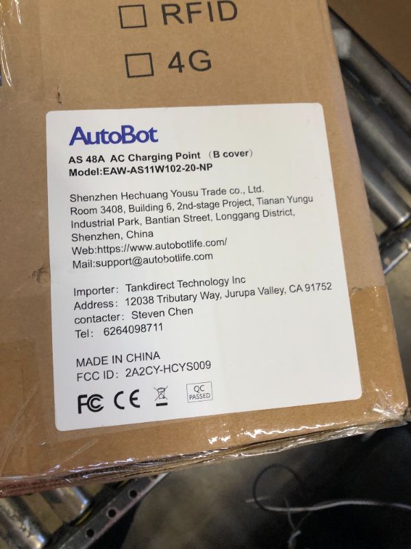 Photo 3 of AutoBot Level 2 Home Electric Vehicle Charging Station EV Car Charger 48A Max Plug to Charge with RFID Card 11.52KW 25-Foot Hardwired Wall Box EVSE IP66 with Ampere Control ?No APP Required?