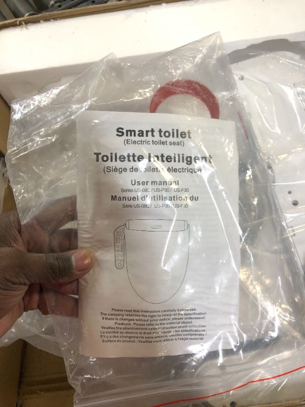 Photo 3 of 08C Electric Bidet Toilet Seat,Warm Water Cleansing,Warm Air Drying, Heated Seat,Adjustable Temperature Settings, Moving Nozzle Massage,White,Night Light, Elongated,Bidets for Existing Toilets.