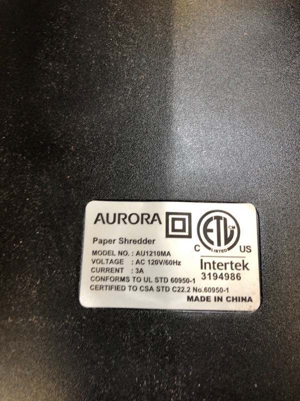 Photo 4 of Aurora AU1210MA Professional Grade High Security 12-Sheet Micro-Cut Paper/ CD and Credit Card/ 60 Minutes Continuous Run Time Shredder