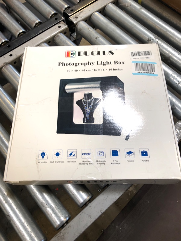 Photo 2 of DUCLUS Light Box Photography, 16x16 inch Portable Photo Studio Box with 160 LED Dimmable Lights, 6 PVC & 2 Paper Backdrops for Product Photography.