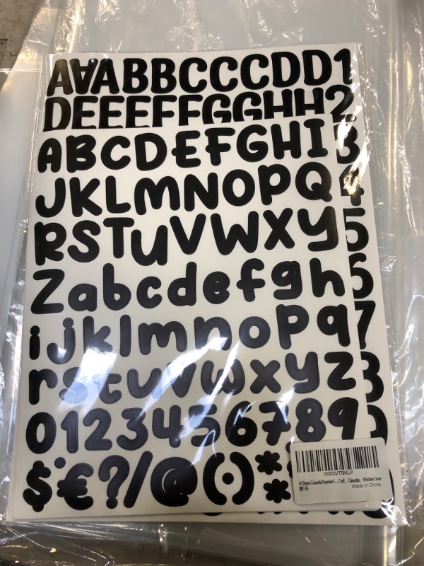 Photo 2 of 14 Sheets Colorful Number Letter Stickers?1449 Alphabet Stickers Self-Adhesive Sticker Letters, LGZJBN Vinyl Number Alphabet Stickers?for DIY Scrapbooking Gifts Box?Card Craft?Calendar?Window Door Black Sticker