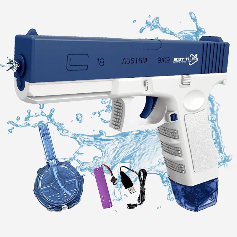 Photo 1 of Electric Water Gun Toy with Large Capacity Automatic Water Guns Toy 32 feet Super Long-Distance Shooting Waterproof,Water Guns for Kids & Adults Summer Swimming Pool Party Beach Outdoor Activity(Blue)
