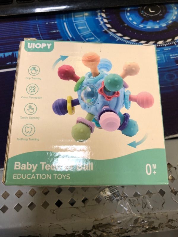 Photo 2 of Baby Teething Toys - Infant Sensory Chew Rattles Toys - Newborn Montessori Learning Developmental Toy - Teethers for Babies 0 3 6 9 12 18 Months - Shower Gifts for 1 2 One Two Year Old Girls Boys